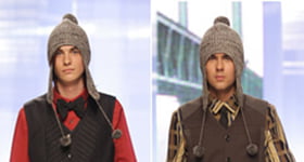 шапка вязаная с бумбоном